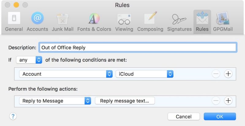 outlook for mac 2017 out of office